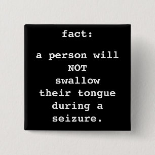 fact: not swallow tongue 15 cm square badge