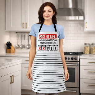 Fact of Life Calendar Says WTF Humour Apron