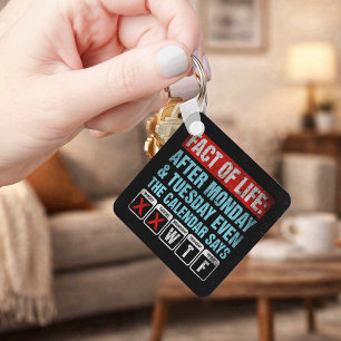 Fact of Life Calendar Says WTF Humour Key Ring