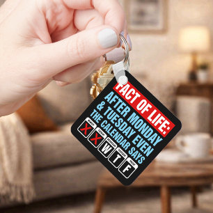 Fact of Life Calendar Says WTF Humour Key Ring