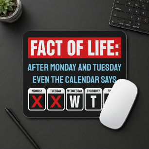 Fact of Life Calendar Says WTF Humour Mouse Mat