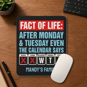 Fact of Life Calendar Says WTF Humour Mouse Mat