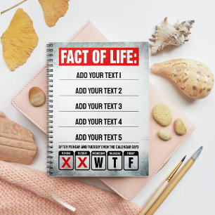 Fact of Life Calendar Says WTF Humour Notebook