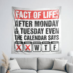 Fact of Life Calendar Says WTF Humour Tapestry