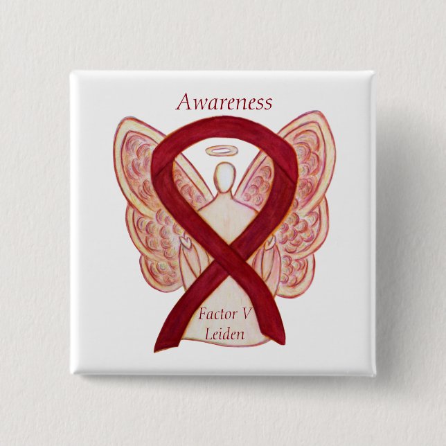 Factor V Leiden Awareness Ribbon Custom Angel Pin (Front)