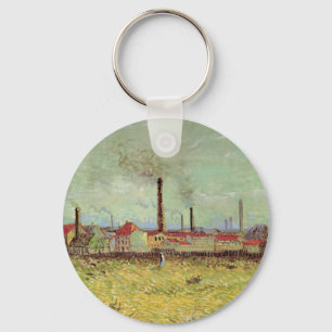 Factories at Asnieres by Vincent van Gogh Key Ring