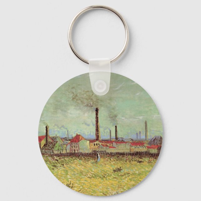 Factories at Asnieres by Vincent van Gogh Key Ring (Front)
