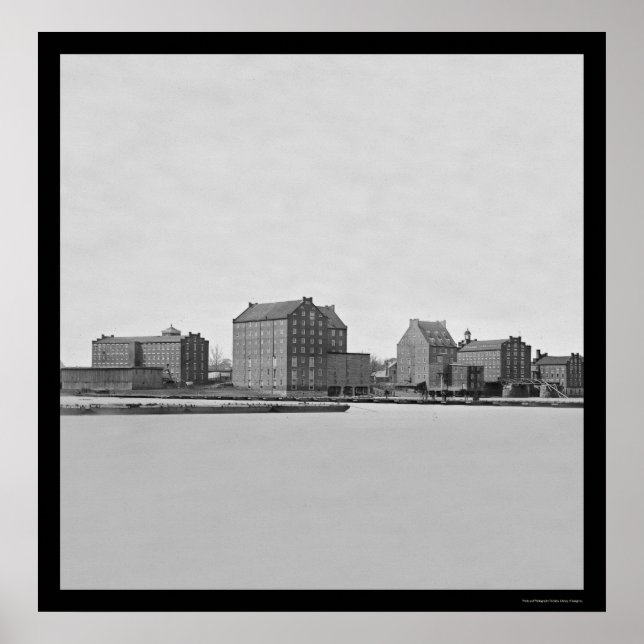Factories on the James River in Richmond, VA 1865 Poster (Front)