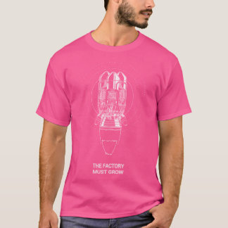 Factorio Rocket With The Factory Must Grow Meme T-Shirt