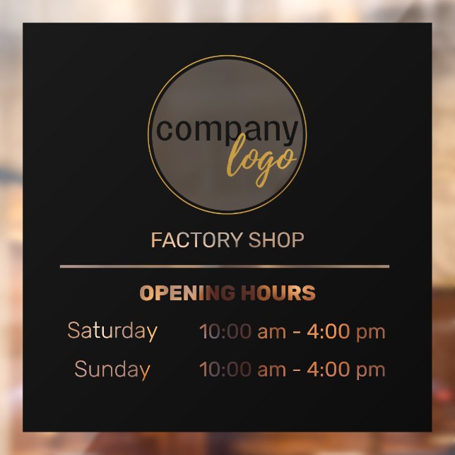FACTORY ARTISAN BOUTIQUE SHOP OPENING TIMES LOGO WINDOW CLING (Sheet 2)