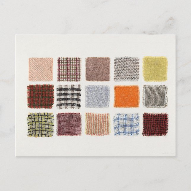 Factory cloth samples (19351942) by Frank J. Mace Postcard (Front)