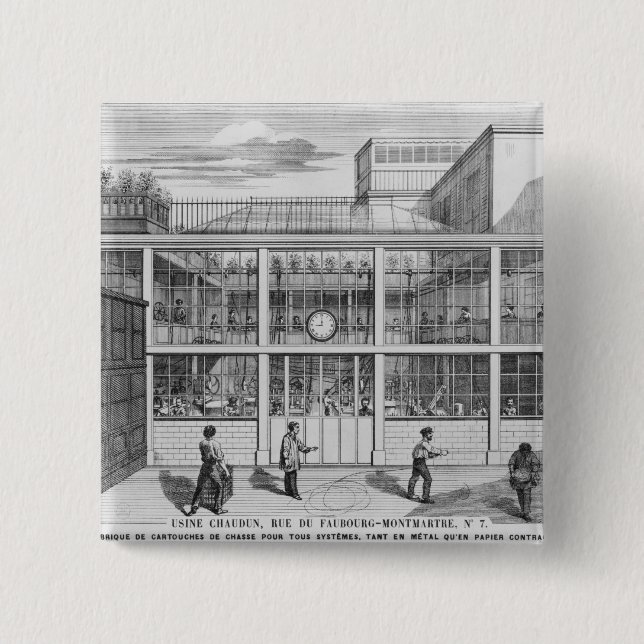 Factory for shotgun cartridges, Usine Chaudun 15 Cm Square Badge (Front)