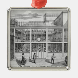 Factory for shotgun cartridges, Usine Chaudun Metal Tree Decoration