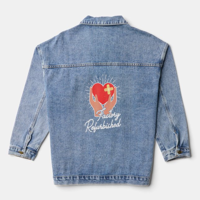 Factory Refurbished Heart Surgery Er Emergency  Denim Jacket (Back)