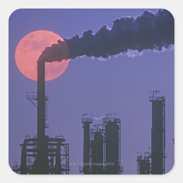 Factory Smokestacks Square Sticker (Front)