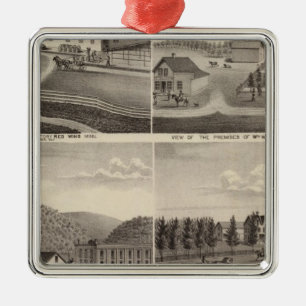 Factory, Stores and Residences, Minnesota Metal Tree Decoration
