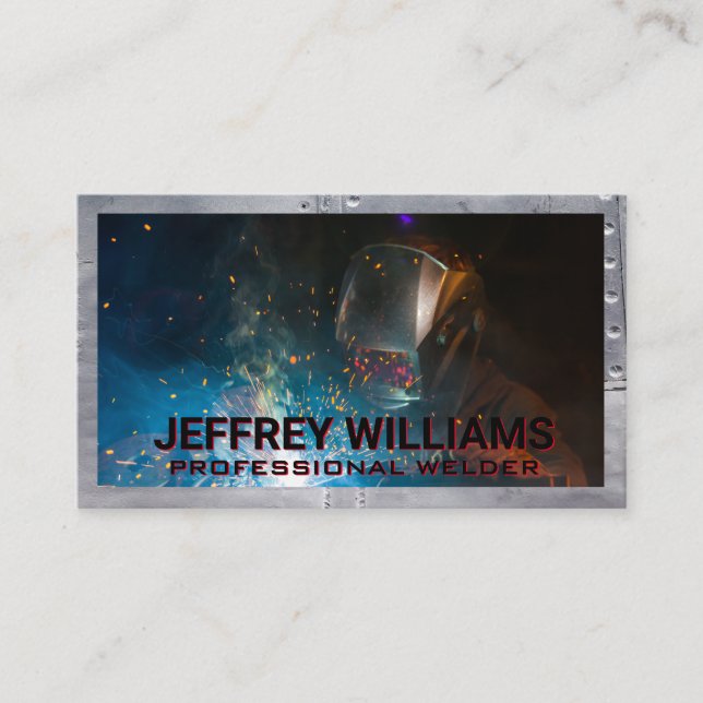 Factory Welder Fabricating Business Card (Front)