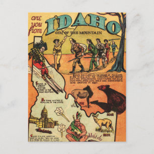Facts About Idaho Postcard