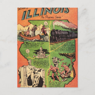 Facts About Illinois the Pairie State Postcard