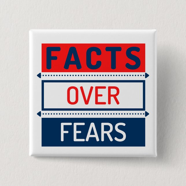  Facts Over Fears 15 Cm Square Badge (Front)
