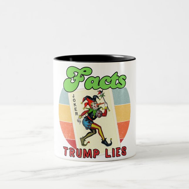 Facts Trump Lies Two-Tone Coffee Mug (Center)