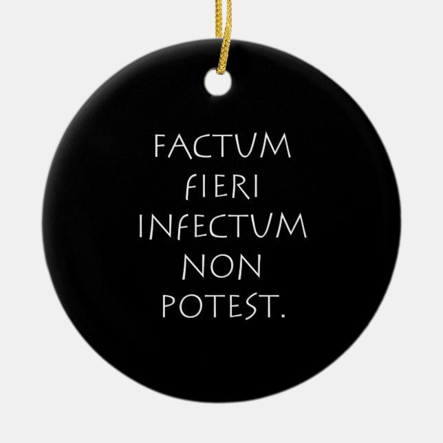 Factum fieri infectum non potest ceramic tree decoration (Front)