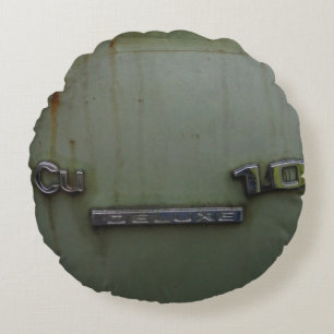 fade antique green round cushion