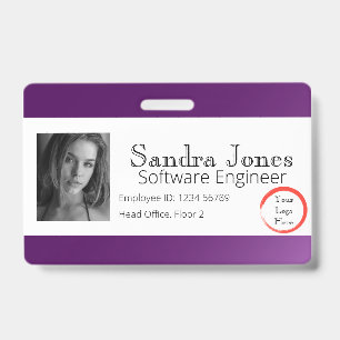 Fade Dark Purple ID Card (Horizontal) Badge