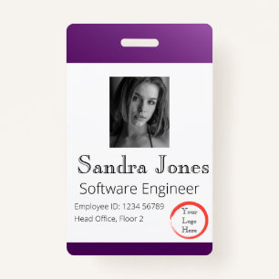 Fade Dark Purple ID Card (Vertical/Portrait) ID Badge