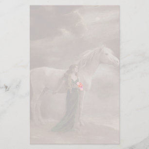 Fade Lite Image Nostalgic Antique Lady & Horse pet Stationery