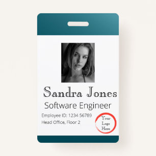 Fade Teal Blue ID Card (Vertical/Portrait) ID Badge