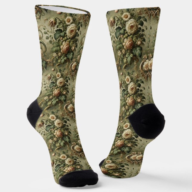 Fade to Grace – Gothic Victorian Tapestry Socks (Angled)