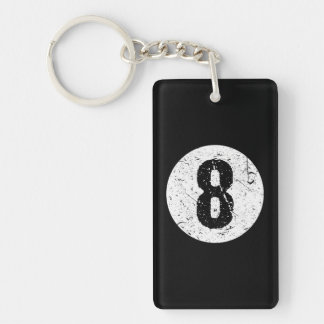 Faded 8 Ball Billiards Player Key Ring