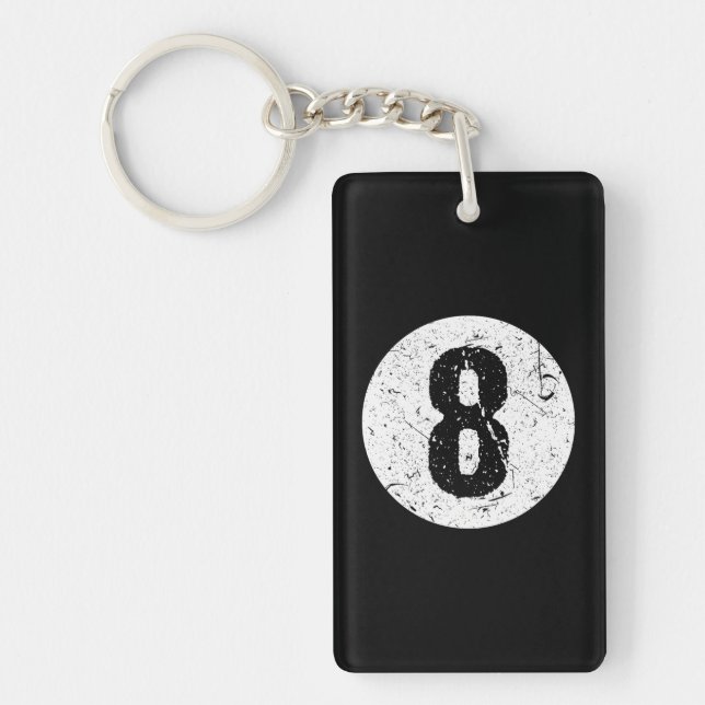 Faded 8 Ball Billiards Player Key Ring (Front)