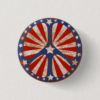 Faded American Peace Sign 3 Cm Round Badge