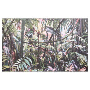 Faded antique tropical jungle botanical fabric