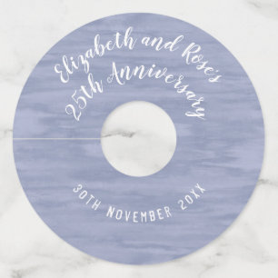 Faded Blue Anniversary Paper Wine Glass Tags