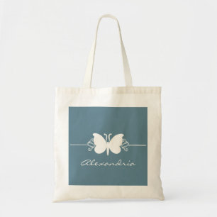 Faded Blue Butterfly Swirls Tote Bag
