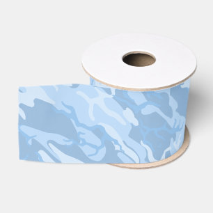 Faded Blue Camo Grosgrain Ribbon