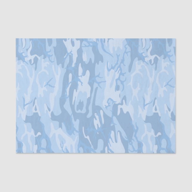 Faded Blue Camo Tissue Paper (Front)