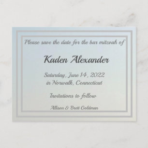 Faded Blue Ombre Save the Date Postcard