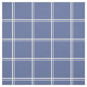 Faded Blue Windowpane Plaid Fabric
