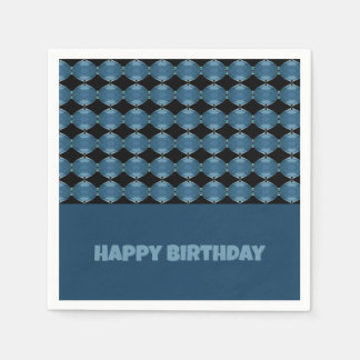 Faded Blue With Black Napkin