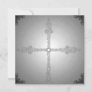Faded Celtic Cross Gothic Invitation