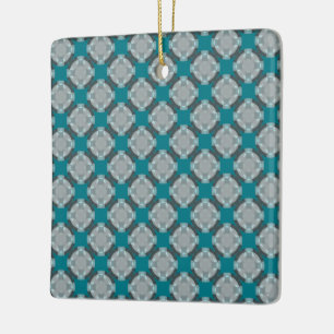 Faded Circle Grid by Kenneth Yoncich Ceramic Tree Decoration