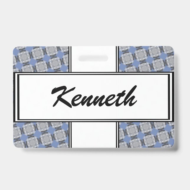 Faded Circle Grid by Kenneth Yoncich ID Badge (Front)