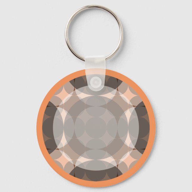 Faded Circle Grid by Kenneth Yoncich Key Ring (Front)