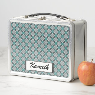 Faded Circle Grid by Kenneth Yoncich Metal Lunch Box