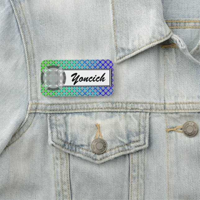 Faded Circle Grid by Kenneth Yoncich Name Tag (In Situ)