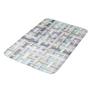 Faded coloured 'chess' in cloth or canvas look bath mat